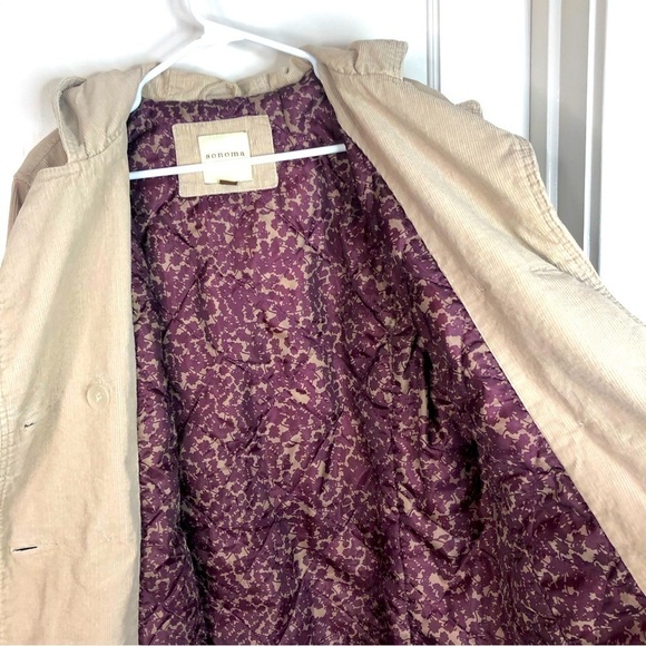 Sonoma tan/ beige coat corduroy lined with polyester fill coat / jacket size L - Picture 7 of 14
